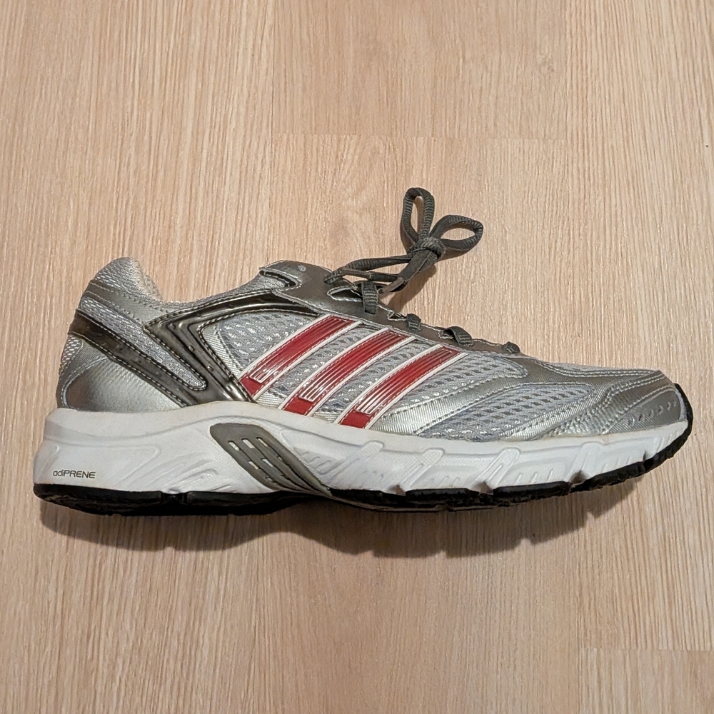 Adidas Gray and Red Running Shoe